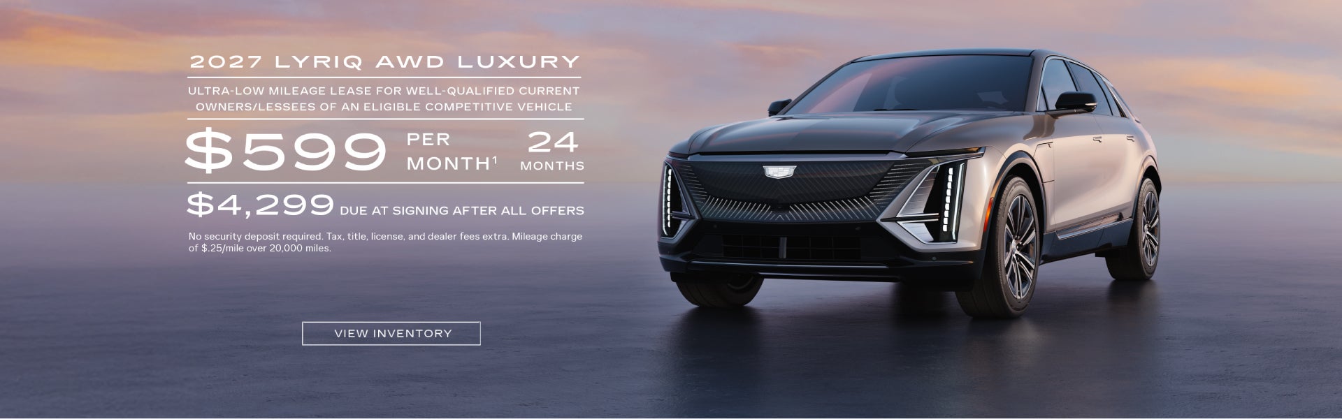 2027 LYRIQ AWD LUXURY. Ultra-low milege lease for well-qualified current owners/lessees of an eli...